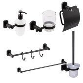 Набір аксесуарів для ванної Qtap Liberty Black Matt 2 (6 в 1) Набір аксесуарів для ванної Qtap Liberty Black Matt 2 (6 в 1)