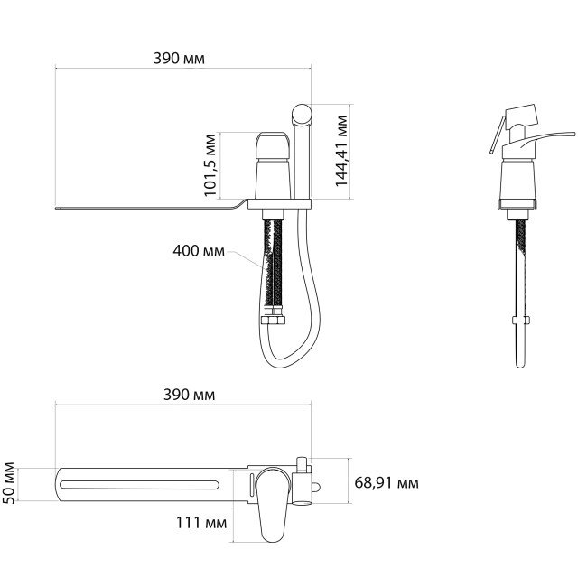 Змішувач з приставкою для біде Lidz Tani 024 (k40) LDTAN024CRM44974 Chrome 2