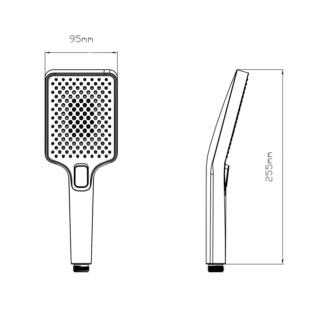 Лійка для ручного душу Qtap Rucni 140x95 мм прямокутна QTRUC125BLM45959 Black Matt 2 Лійка для ручного душу Qtap Rucni 140x95 мм прямокутна QTRUC125BLM45959 Black Matt 2