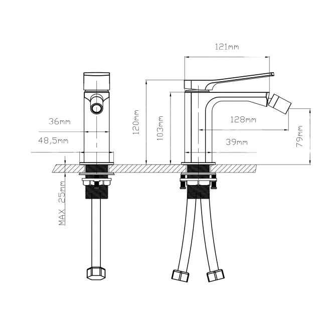 Змішувач для біде Qtap Slavonice QTSLA255BLM45922 Black Matt 2 Змішувач для біде Qtap Slavonice QTSLA255BLM45922 Black Matt 2
