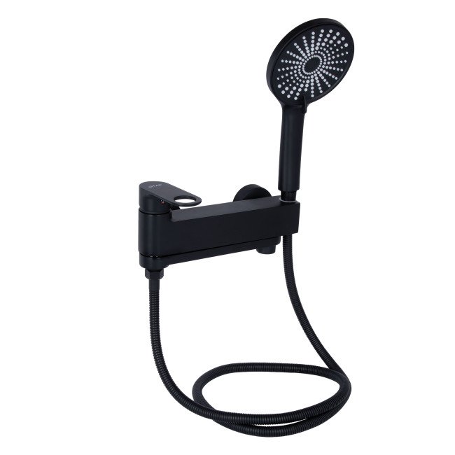 Змішувач для ванни Qtap Jay з поворотним виливом (з душовим гарнітуром) QTJAY260BLM45548 Black Matt Змішувач для ванни Qtap Jay з поворотним виливом (з душовим гарнітуром) QTJAY260BLM45548 Black Matt