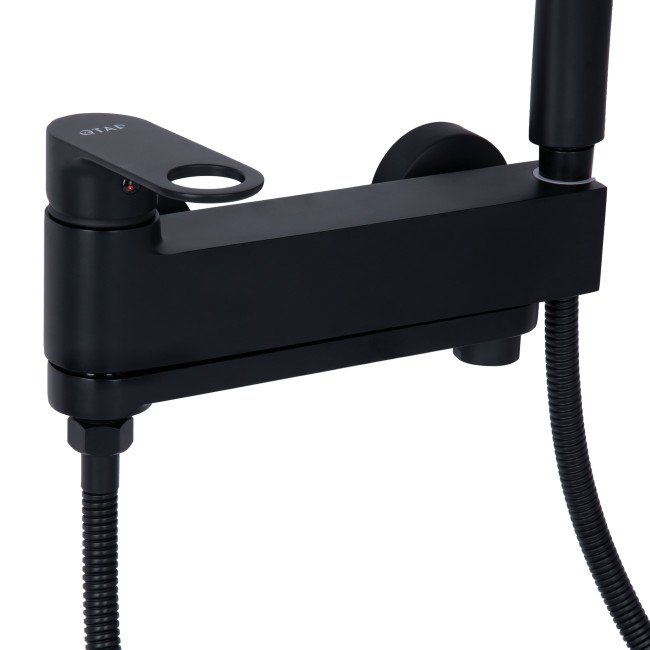 Змішувач для ванни Qtap Jay з поворотним виливом (з душовим гарнітуром) QTJAY260BLM45548 Black Matt Змішувач для ванни Qtap Jay з поворотним виливом (з душовим гарнітуром) QTJAY260BLM45548 Black Matt