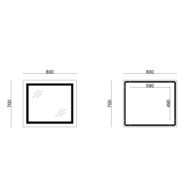 Дзеркало Lidz Kubis 700х800 з LED-підсвічуванням Touch, з антизапотіванням, з димером, рег. яскравості Reverse LD78LF9048070 2 Дзеркало Lidz Kubis 700х800 з LED-підсвічуванням Touch, з антизапотіванням, з димером, рег. яскравості Reverse LD78LF9048070 2