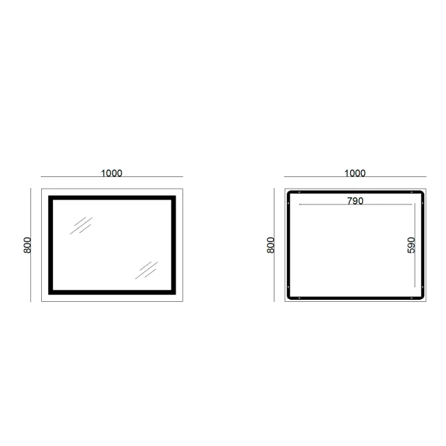 Дзеркало Lidz Kubis 1000х800 з LED-підсвічуванням Touch, з антизапотіванням, з димером, рег. яскравості LD78LF61410080 2 Дзеркало Lidz Kubis 1000х800 з LED-підсвічуванням Touch, з антизапотіванням, з димером, рег. яскравості LD78LF61410080 2