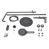 Душова система універсальна Qtap Slavonice на три споживача (з виливом) QTSLA111GMB45905 Gunmetal Black PVD