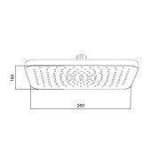 Лійка для верхнього душу Qtap Hlavova 260x180 мм прямокутна QTHLA107BLM45786 Black Matt