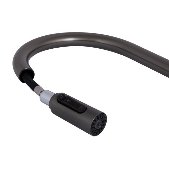 Змішувач для кухні Qtap Rozcesti з висувним виливом з підключенням для питної води QTROZ366GMB45939 Gunmetal Black PVD Змішувач для кухні Qtap Rozcesti з висувним виливом з підключенням для питної води QTROZ366GMB45939 Gunmetal Black PVD