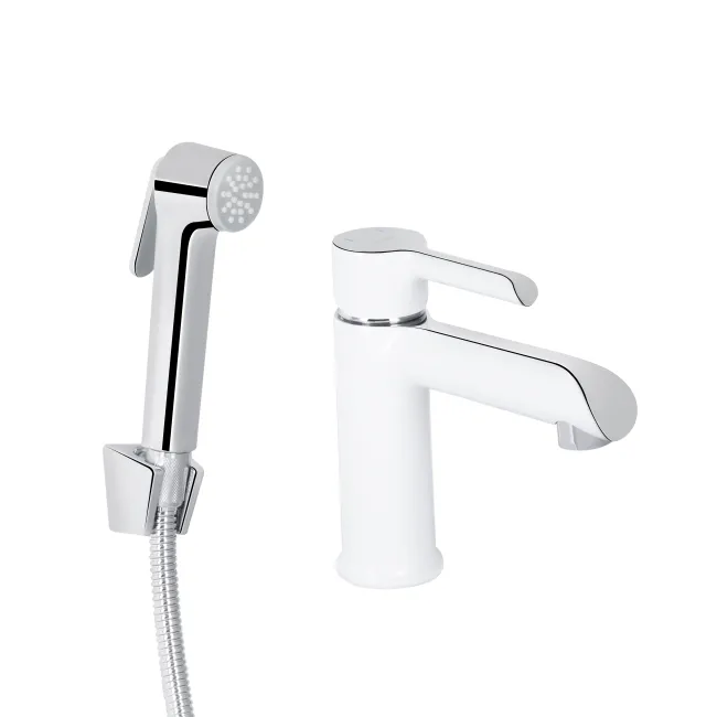 Змішувач для раковини Qtap Grand (з гігієнічним душем) QTGRA272CRW45671 Chrome/White Змішувач для раковини Qtap Grand (з гігієнічним душем) QTGRA272CRW45671 Chrome/White