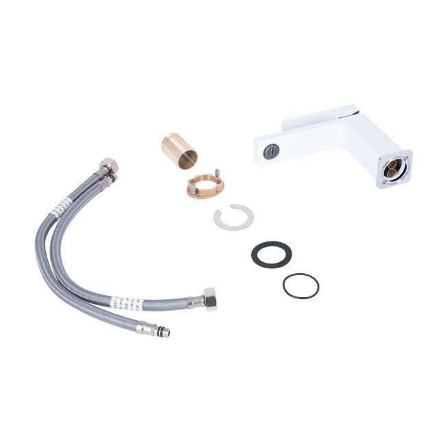 Змішувач для раковини Qtap Gemini QTGEM270CRW45675 Chrome/White