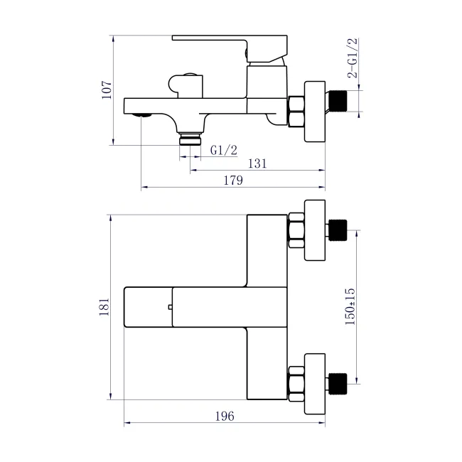 Змішувач для ванни Qtap Gemini (з душовим гарнітуром) QTGEM259BLM45682 Black Matt 2 Змішувач для ванни Qtap Gemini (з душовим гарнітуром) QTGEM259BLM45682 Black Matt 2