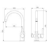 Змішувач для кухні Qtap Grand з підключенням для питної води QTGRA362CRB45669 Chrome/Black