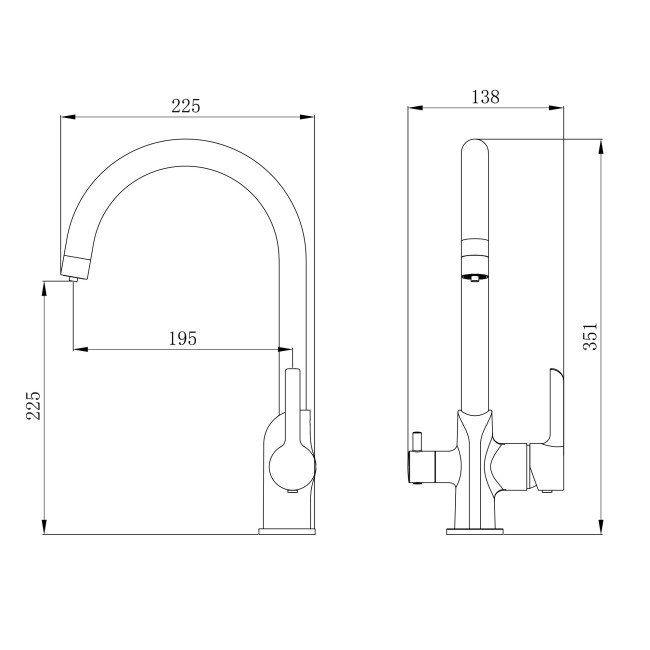 Змішувач для кухні Qtap Grand з підключенням для питної води QTGRA362CRB45669 Chrome/Black 2