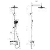 Душова система універсальна Qtap Slavonice на три споживача (з виливом) QTSLA111CRM45904 Chrome Душова система універсальна Qtap Slavonice на три споживача (з виливом) QTSLA111CRM45904 Chrome