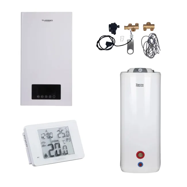 Комплексне рішення Thermo Alliance для котельні: електричний котел 8 кВт + комплект підключення бойлера + комбінований підлоговий водонагрівач 100 л Комплексне рішення Thermo Alliance для котельні: електричний котел 8 кВт + комплект підключення бойлера + комбінований підлоговий водонагрівач 100 л