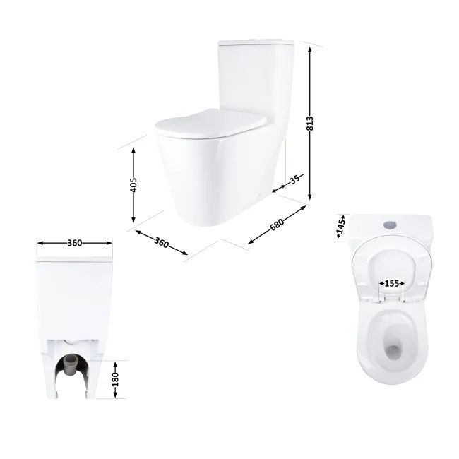 Унітаз-моноблок підлоговий Qtap Swan Ultra Quiet безобідковий з сидінням Soft-close WHITE QT16226080AW 2 Унітаз-моноблок підлоговий Qtap Swan Ultra Quiet безобідковий з сидінням Soft-close WHITE QT16226080AW 2