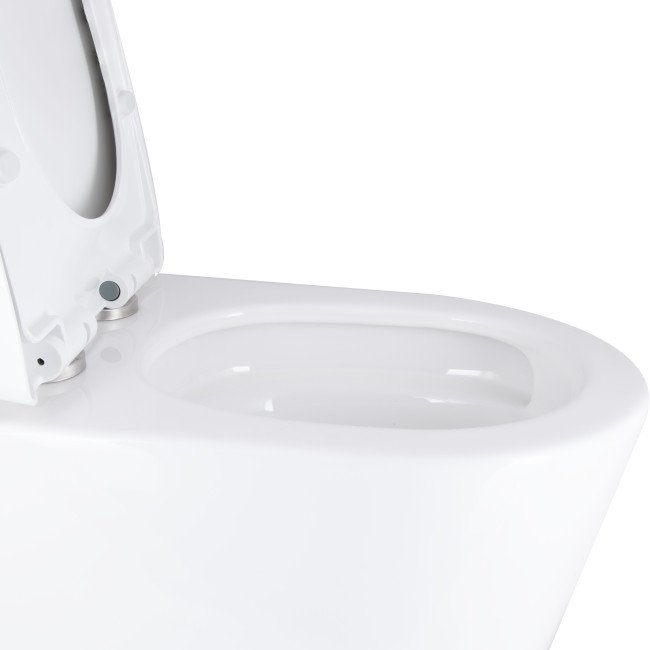 Унітаз-моноблок підлоговий Qtap Swan Ultra Quiet безобідковий з сидінням Soft-close WHITE QT16226080AW