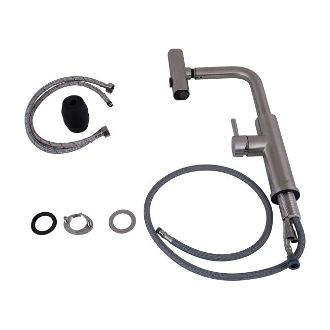 Змішувач для кухні Lidz Aria 015FLT з висувним мультифункціональним виливом-лійкою (k35) LDARI015FLTNKS37643 Nickel Змішувач для кухні Lidz Aria 015FLT з висувним мультифункціональним виливом-лійкою (k35) LDARI015FLTNKS37643 Nickel