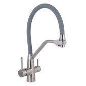 Змішувач для кухні Lidz Aria 020F3 з гнучким виливом з підключенням для питної води (k35) LDARI020F3GNK39211 Grey / Nickel Змішувач для кухні Lidz Aria 020F3 з гнучким виливом з підключенням для питної води (k35) LDARI020F3GNK39211 Grey / Nickel