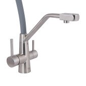 Змішувач для кухні Lidz Aria 020F3 з гнучким виливом з підключенням для питної води (k35) LDARI020F3GNK39211 Grey / Nickel Змішувач для кухні Lidz Aria 020F3 з гнучким виливом з підключенням для питної води (k35) LDARI020F3GNK39211 Grey / Nickel