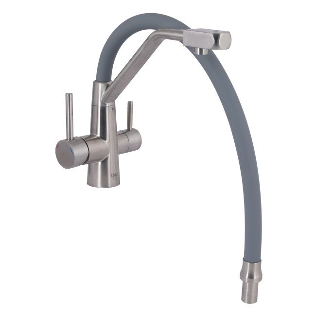 Змішувач для кухні Lidz Aria 020F3 з гнучким виливом з підключенням для питної води (k35) LDARI020F3GNK39211 Grey / Nickel Змішувач для кухні Lidz Aria 020F3 з гнучким виливом з підключенням для питної води (k35) LDARI020F3GNK39211 Grey / Nickel
