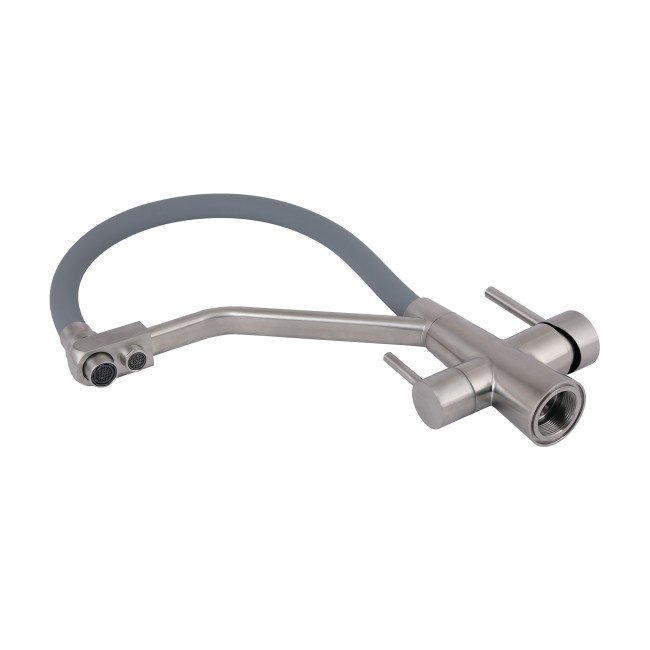 Змішувач для кухні Lidz Aria 020F3 з гнучким виливом з підключенням для питної води (k35) LDARI020F3GNK39211 Grey / Nickel Змішувач для кухні Lidz Aria 020F3 з гнучким виливом з підключенням для питної води (k35) LDARI020F3GNK39211 Grey / Nickel