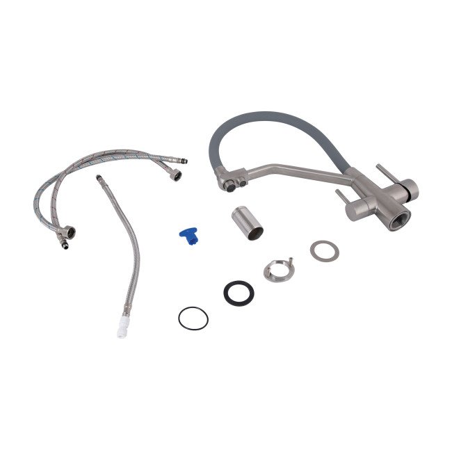 Змішувач для кухні Lidz Aria 020F3 з гнучким виливом з підключенням для питної води (k35) LDARI020F3GNK39211 Grey / Nickel Змішувач для кухні Lidz Aria 020F3 з гнучким виливом з підключенням для питної води (k35) LDARI020F3GNK39211 Grey / Nickel