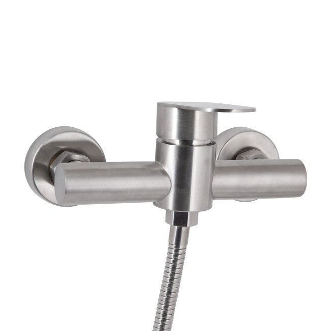 Змішувач для душу Lidz Luna 010 (з душовим гарнітуром) (k35) LDLUN010NKS46095 Nickel Змішувач для душу Lidz Luna 010 (з душовим гарнітуром) (k35) LDLUN010NKS46095 Nickel