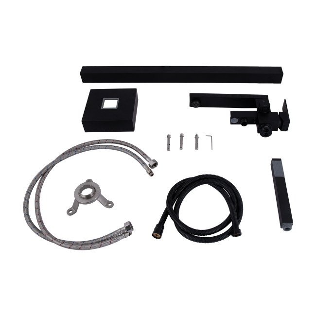 Змішувач для ванни Lidz Kubis 004 підлоговий (з душовим гарнітуром) (k35) LDKUB004BLA46102 Black