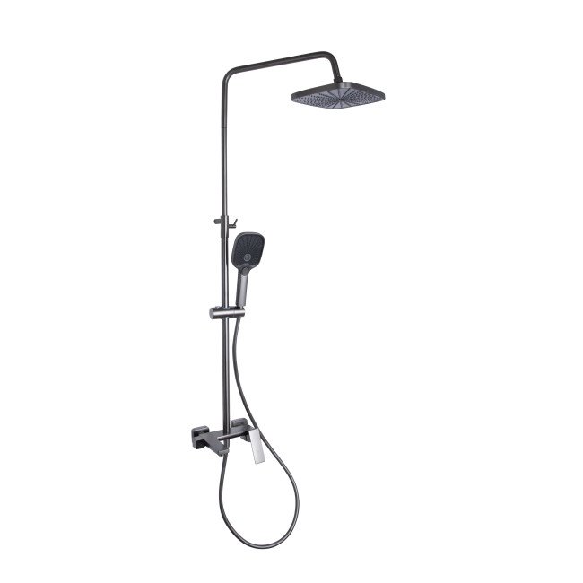 Душова система універсальна Qtap Gemini на три споживача (з виливом) QTGEM111GMB45688 Gunmetal Black PVD Душова система універсальна Qtap Gemini на три споживача (з виливом) QTGEM111GMB45688 Gunmetal Black PVD