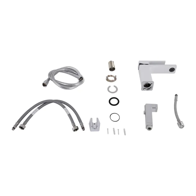 Змішувач для раковини Qtap Gemini (з гігієнічним душем) QTGEM272CRW45691 Chrome/White