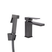 Змішувач для раковини Qtap Gemini (з гігієнічним душем) QTGEM272GMB45692 Gunmetal Black PVD
