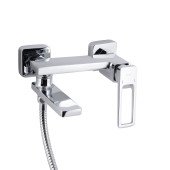 Змішувач для ванни Qtap Gemini Loopi з поворотним виливом (з душовим гарнітуром) QTGEM260CRM45701 Chrome Змішувач для ванни Qtap Gemini Loopi з поворотним виливом (з душовим гарнітуром) QTGEM260CRM45701 Chrome