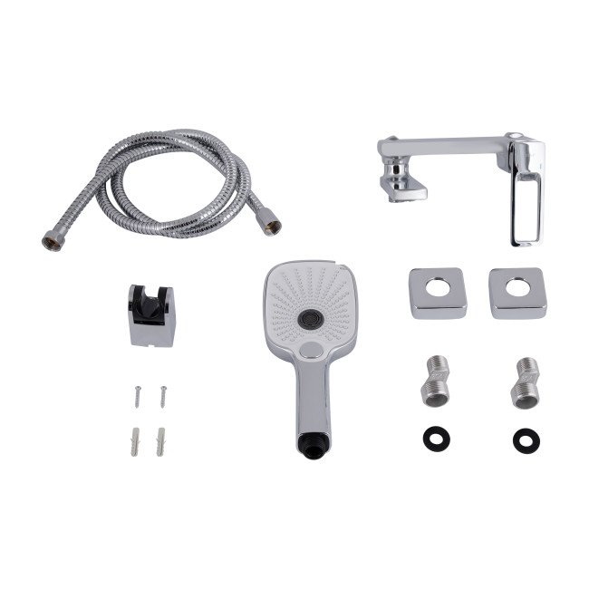 Змішувач для ванни Qtap Gemini Loopi з поворотним виливом (з душовим гарнітуром) QTGEM260CRM45701 Chrome Змішувач для ванни Qtap Gemini Loopi з поворотним виливом (з душовим гарнітуром) QTGEM260CRM45701 Chrome