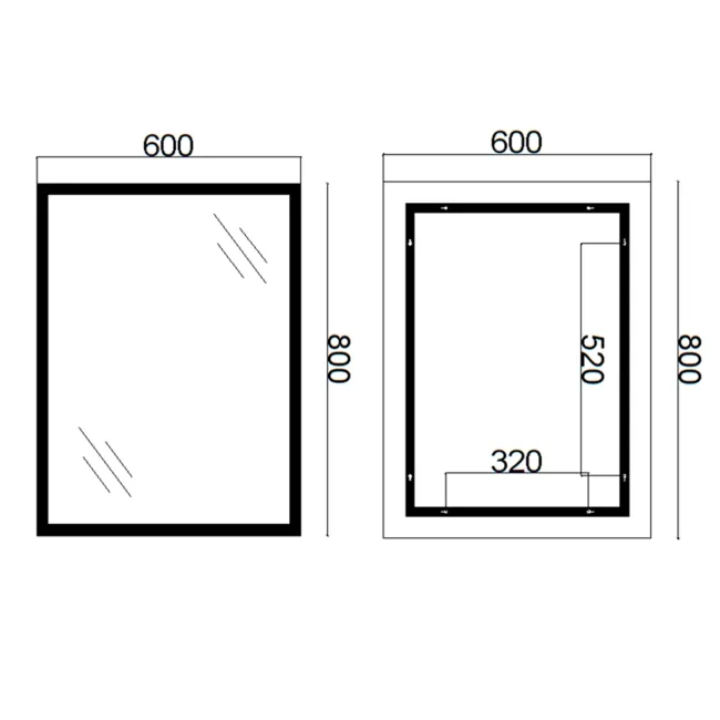 Дзеркало Qtap Mideya Classic 600х800 з LED-підсвічуванням Touch, з антизапотіванням, з годинником, димером, рег. яскравості QT2078F6151W 2 Дзеркало Qtap Mideya Classic 600х800 з LED-підсвічуванням Touch, з антизапотіванням, з годинником, димером, рег. яскравості QT2078F6151W 2
