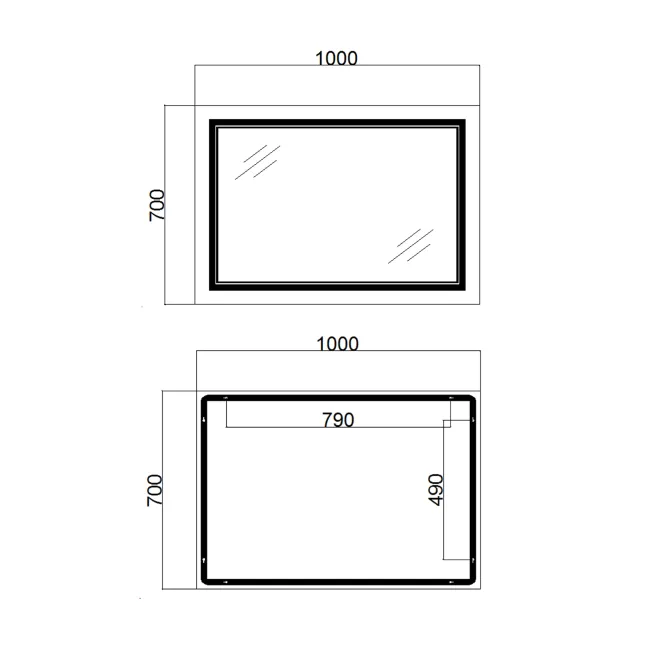 Дзеркало Qtap Cardinal 1000х700 з LED-підсвічуванням Touch, з антизапотіванням, з димером, рег. темп. кольору (3000-6500K) QT0478C10070 2 Дзеркало Qtap Cardinal 1000х700 з LED-підсвічуванням Touch, з антизапотіванням, з димером, рег. темп. кольору (3000-6500K) QT0478C10070 2