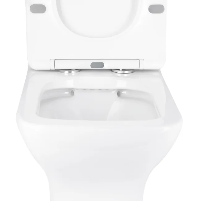 Унітаз підлоговий Qtap Aries Rimless безобідковий з сидінням Soft-close WHITE QT03228302W