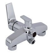 Змішувач для ванни Qtap Stenava New з поворотним виливом (з душовим гарнітуром) QTSTE2601CRM45536 Chrome