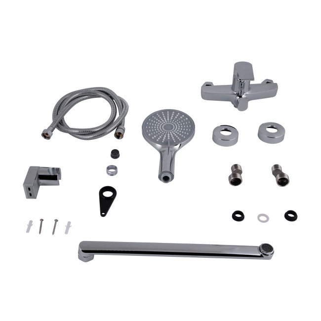 Змішувач для ванни Qtap Stenava New з поворотним виливом (з душовим гарнітуром) QTSTE2601CRM45536 Chrome