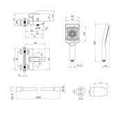 Комплект Qtap Lipno: Змішувач для ванни QTNH3023101DG + душовий комплект (QTRUCA145S1GRP+QTHADPVC160G+QT829910842854GRP)