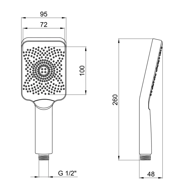 Лійка для ручного душу Qtap Rucni 145x95 мм прямокутна QTRUC125BLM45778 Black Matt 2 Лійка для ручного душу Qtap Rucni 145x95 мм прямокутна QTRUC125BLM45778 Black Matt 2