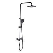 Душова система універсальна Qtap Gemini на три споживача (з виливом) QTGEM111BLM45686 Black Matt