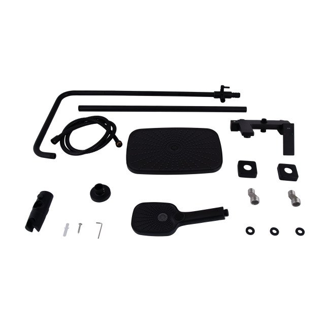 Душова система універсальна Qtap Gemini на три споживача (з виливом) QTGEM111BLM45686 Black Matt