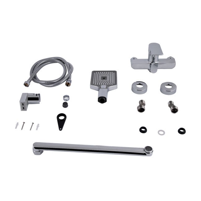 Змішувач для ванни Qtap Aries з довгим поворотним виливом (з душовим гарнітуром) QTARI2601CRM45558 Chrome