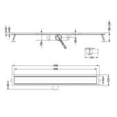 Трап із нержавіючої сталі Qtap Taurus Tile900 лінійний із сухим затвором під плитку