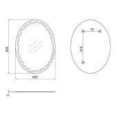 Дзеркало Lidz Latwa 140.07.11 (1) 650х800 настінне овальне з декором LD78LA6580 Дзеркало Lidz Latwa 140.07.11 (1) 650х800 настінне овальне з декором LD78LA6580