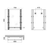 Дзеркало Lidz Michelle 140.07.06 (2) 700х850х105 настінне з поличкою прямокутне LD78MI7085