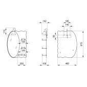 Дзеркало Lidz Sofi 140.07.05 480х675х100 настінне з 3-ма полицями асиметричне, зі світильником LD78SO4867