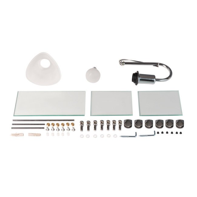 Дзеркало Lidz Sofi 140.07.05 480х675х100 настінне з 3-ма полицями асиметричне, зі світильником LD78SO4867