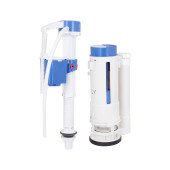 Комплект арматури Qtap WDI для бачка унітаза-моноблок Swan з подвійною круглою кнопкою змиву та клапаном нижньої подачі води, 3/6L CHR