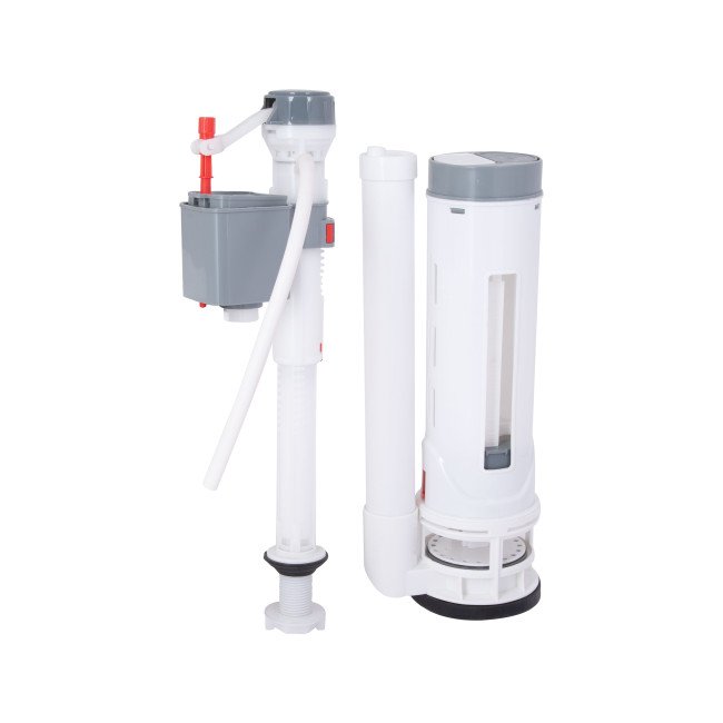 Qtap HY4(Kolibri) комплект арматури для бачка унітаза-моноблок з подвійною круглою кнопкою змиву та клапаном нижньої подачі води, 3/6L CHR